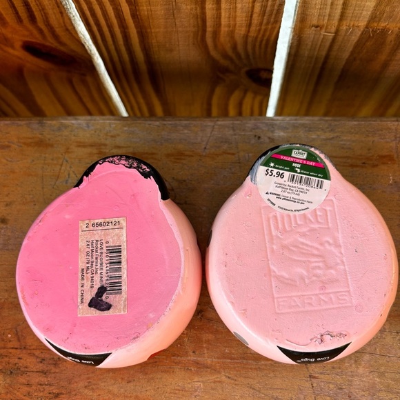 2 Rocket Farms Pink Lovebug Ladybug Mini Planters Silver Polka Dots & Red Hearts - Picture 6 of 9